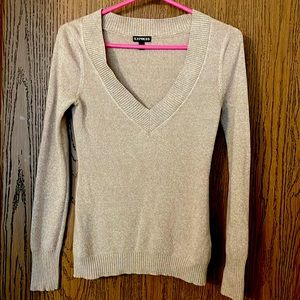 Tan v-neck sweater from Express